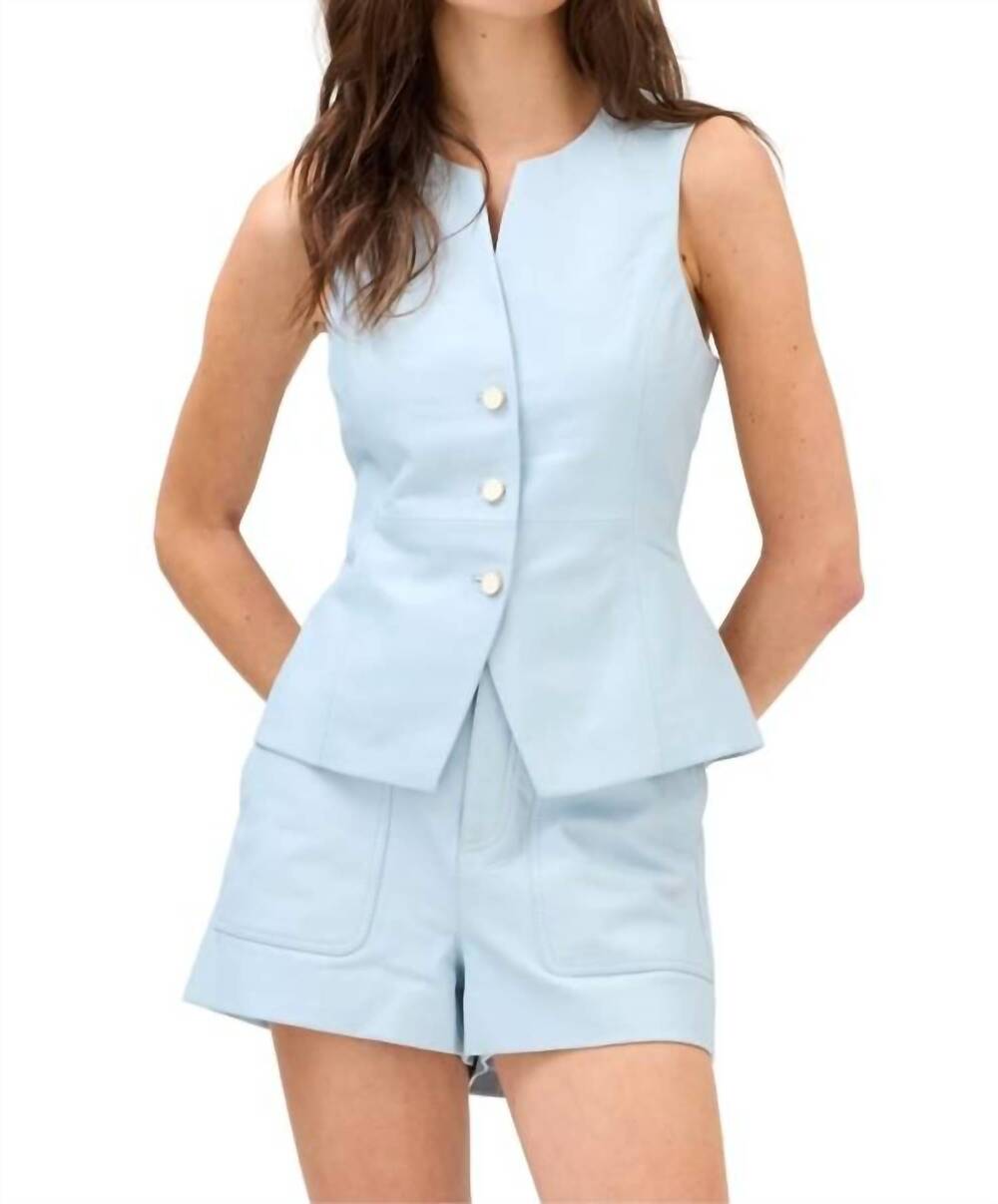 NEW ALLISON elijah leather shorts in powder blue